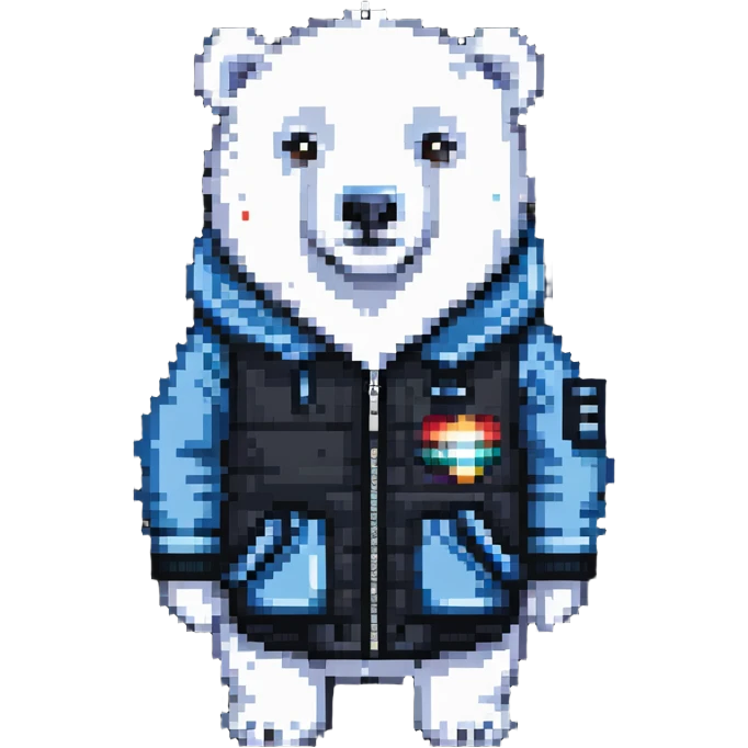 polar bear wearing a jacket emoji
