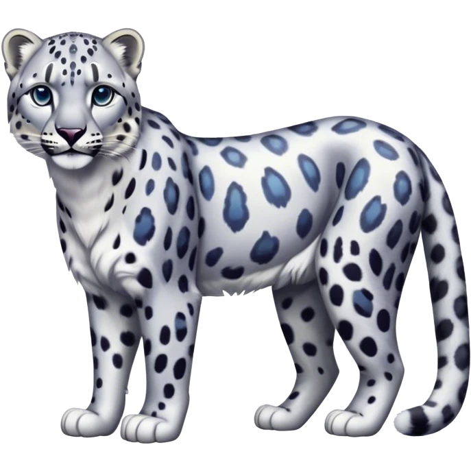 Colorful vibrant snow-leopard, full-body emoji