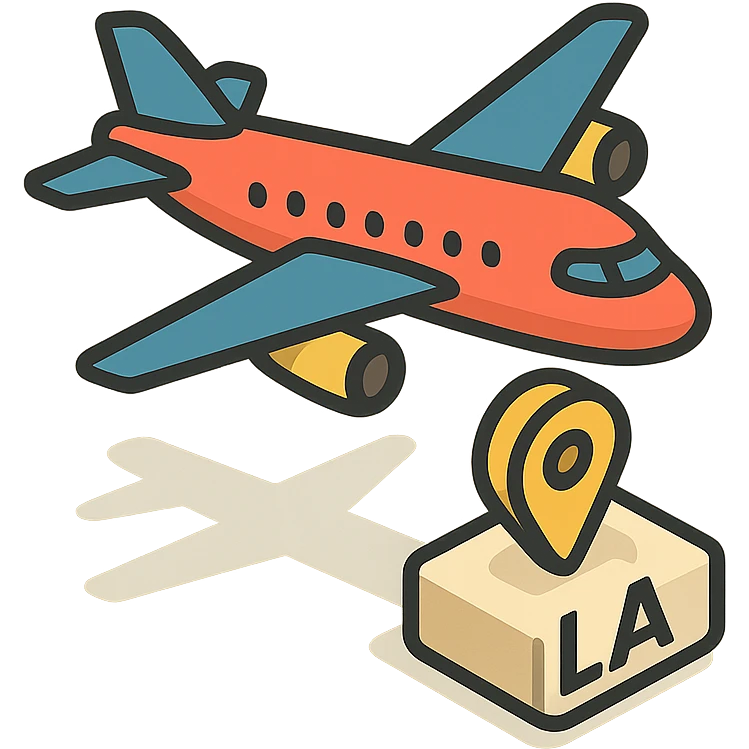 plane flying to L.A. emoji