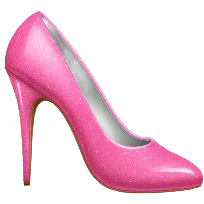 Pink high heels with pink glitter emoji