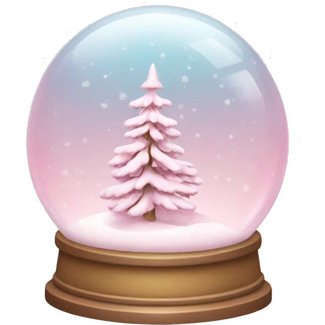 Pastel pink snow globe emoji