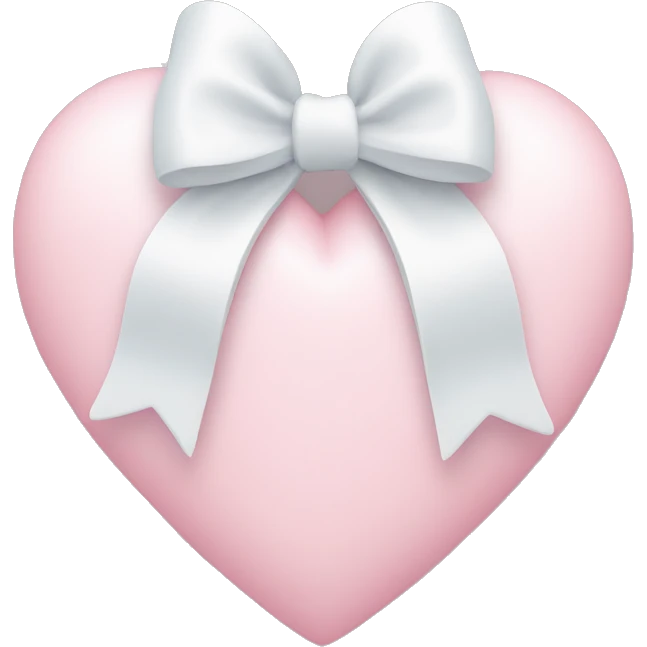 Pastel pink heart with white bow emoji
