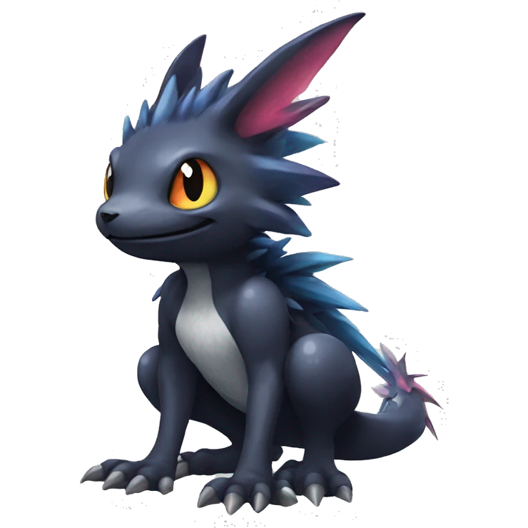 cool edgy colorful Dark-type nargacuga Pokémon full body emoji