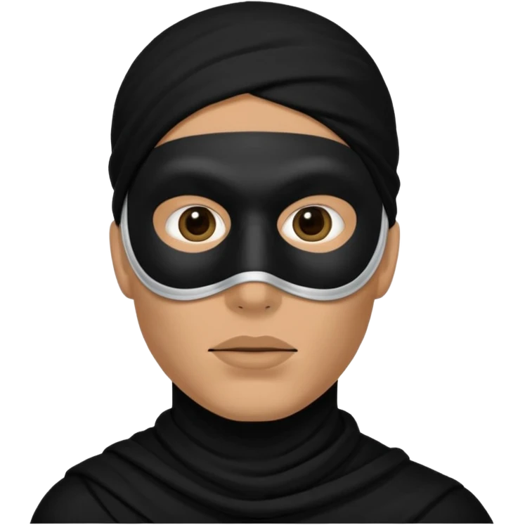 a man with a black mask on his full face including eyes and lips   emoji