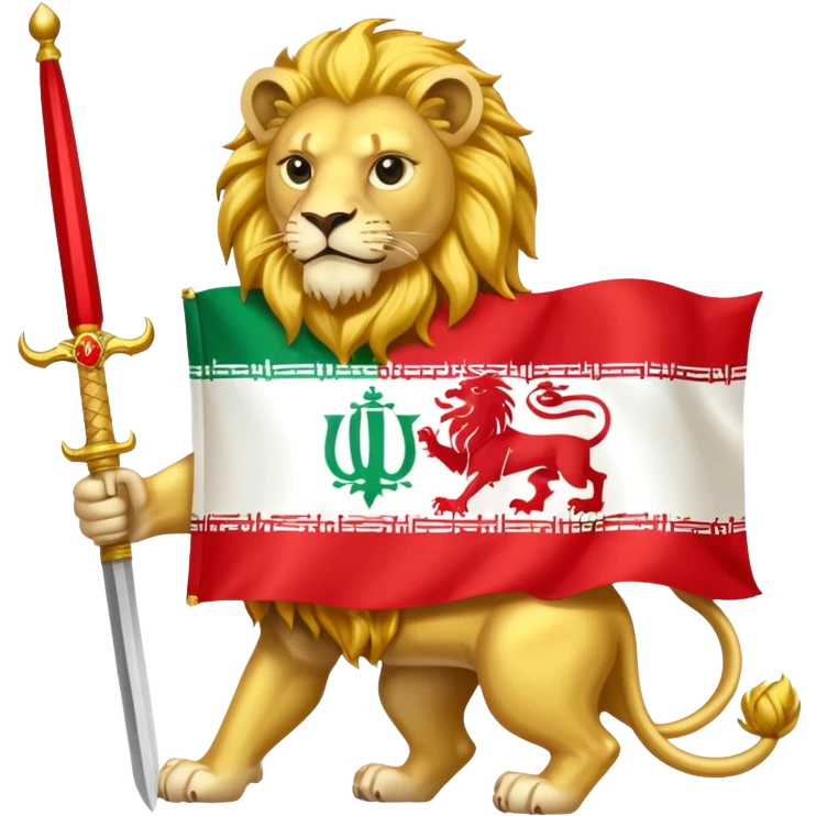 The flag of Iran, but instead of the word Allah, it has a lion. emoji