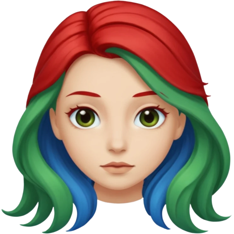 Like the first but her eye green  and blue and her hair red that brolong herwn  emoji