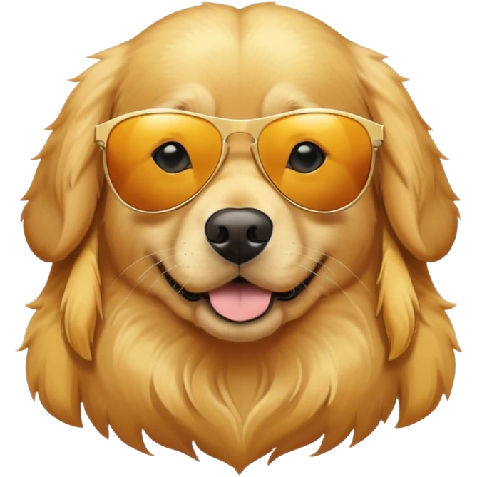 Golden Retriever with sun glasses emoji