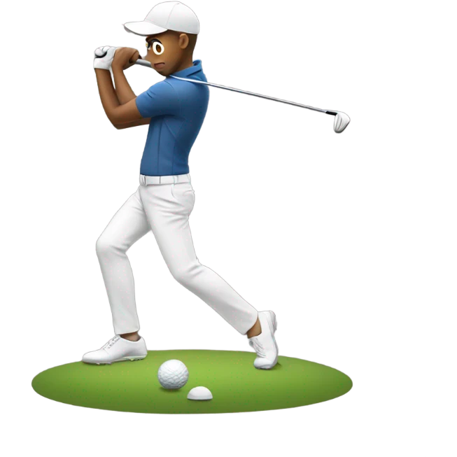 Golfer missing the ball emoji