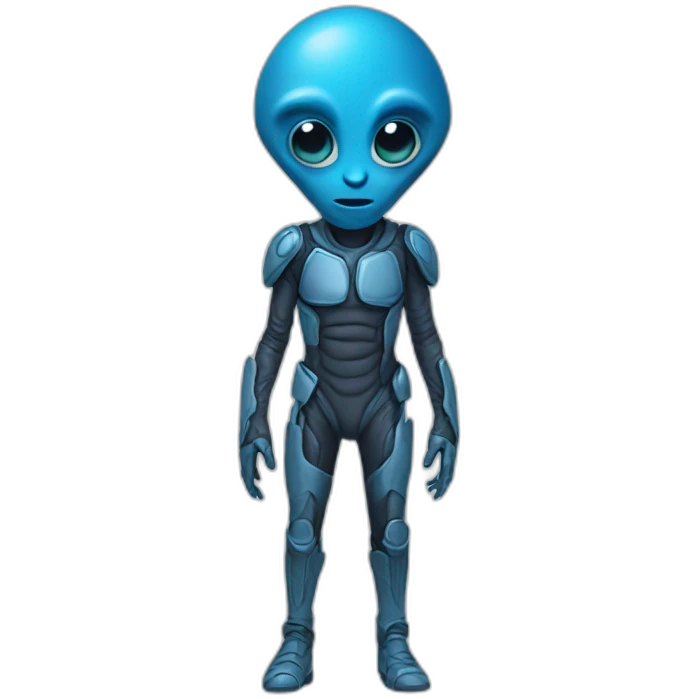 flat alien blue emoji