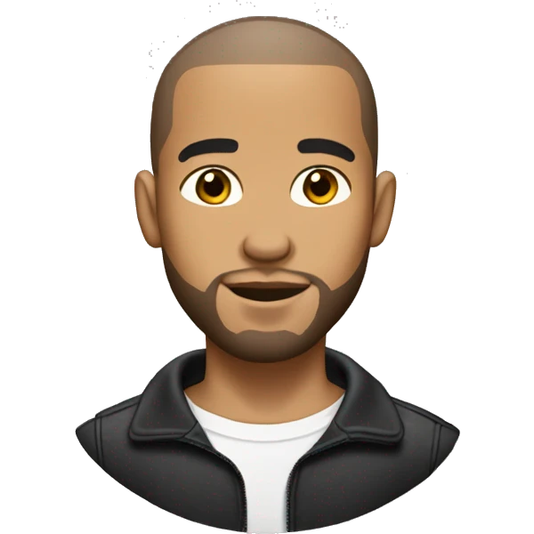 Buzz cut lightskin with beard emoji