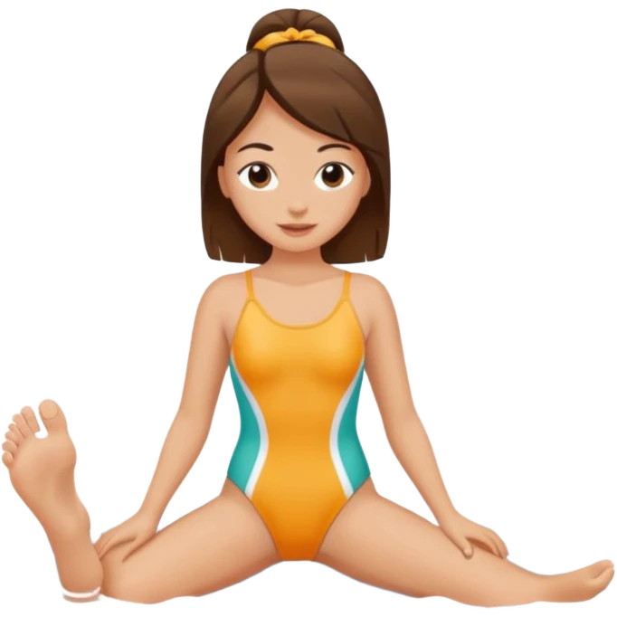 Draw a girl in a swimsuit who shows her foot emoji