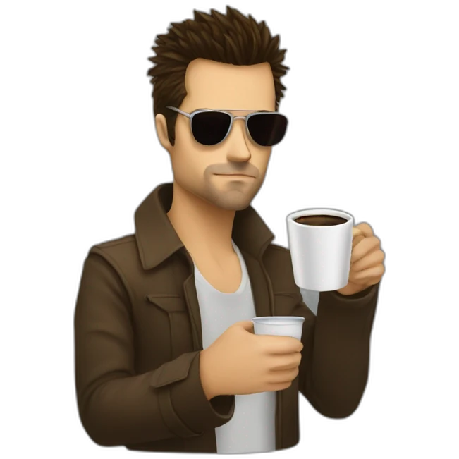 Tyler Durden drinking coffee emoji