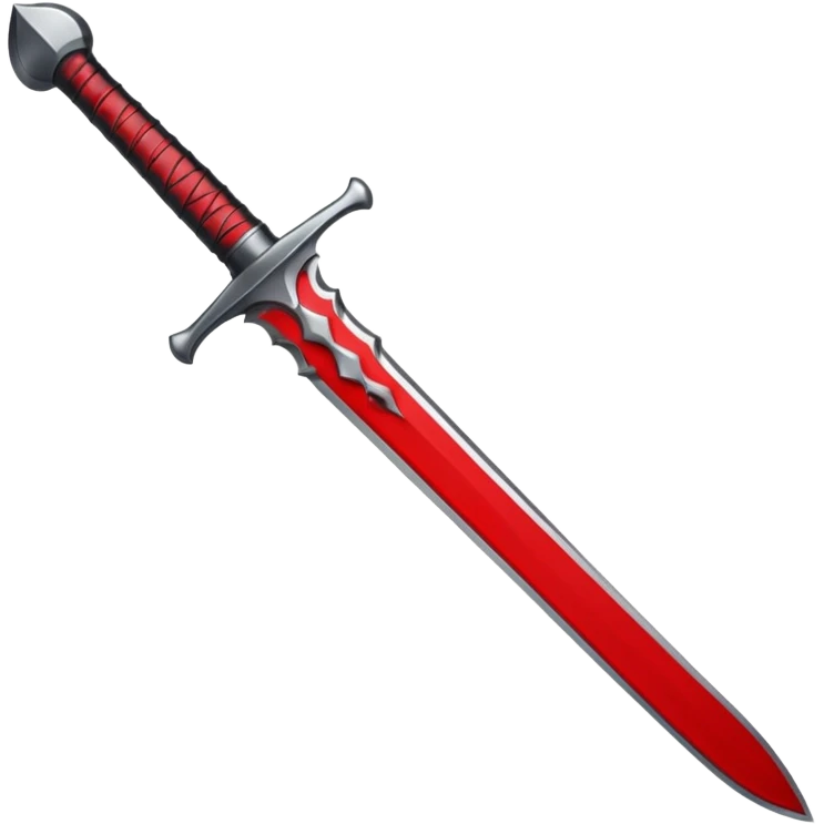 iOS sticker, ritual dagger, red blade, black handle, minimal emoji