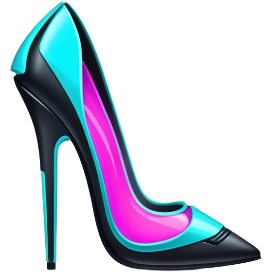 neon cyberpunk style 
stiletto emoji