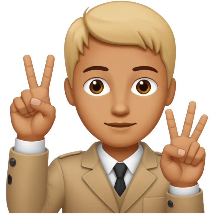 yvl hand sign with index middle and thumb finger raised and all other fingers down emoji