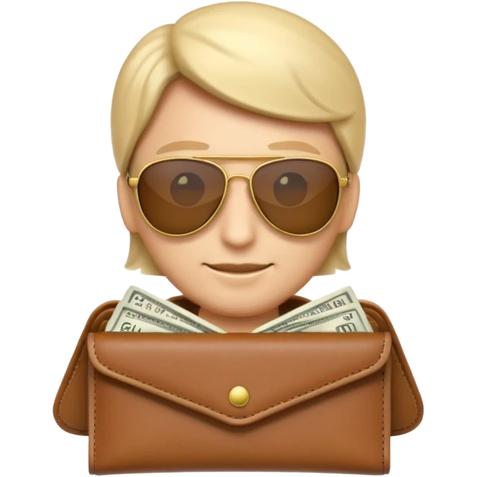 Aviator money emoji, wallet full of cash, casino vibe, premium 3D emoji style, clean, no background
 emoji