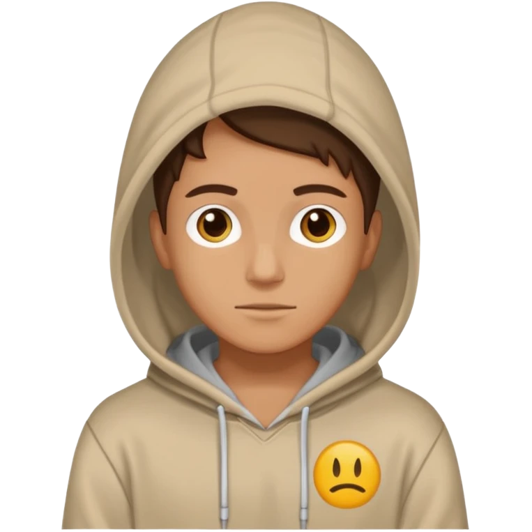 make image of white person, he is wearing hoodie with BST sign of it emoji