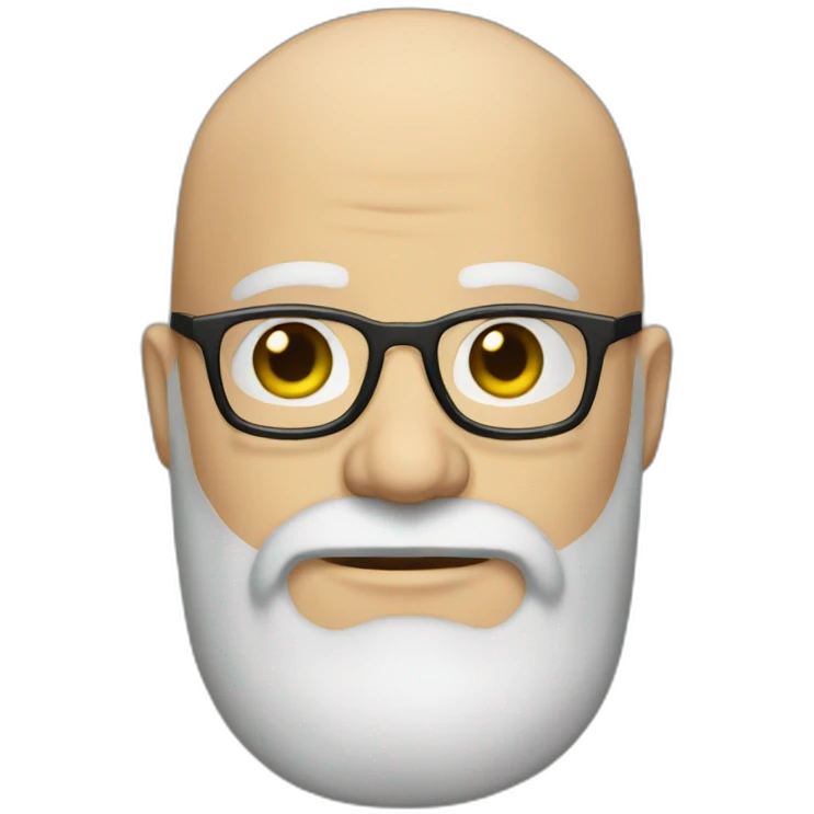 Almost bald man with beard and glasses emoji