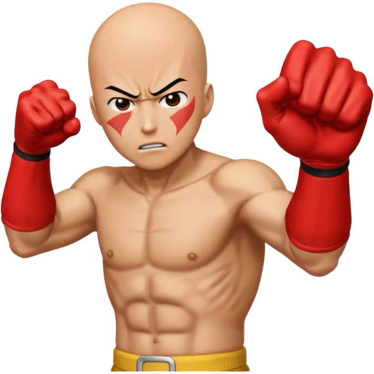 Angry Saitama with his red giant hand punching (front) emoji