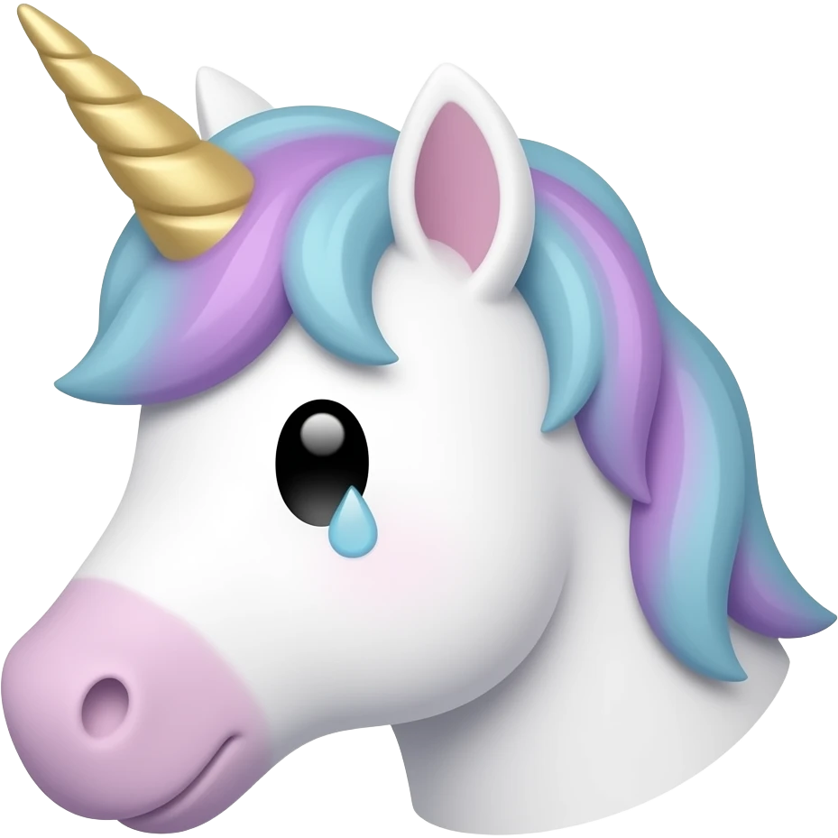 sad unicorn head emoji