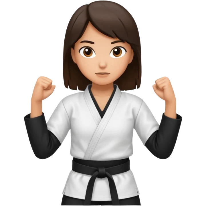 Karate Brunette girl whit brown or black belt emoji