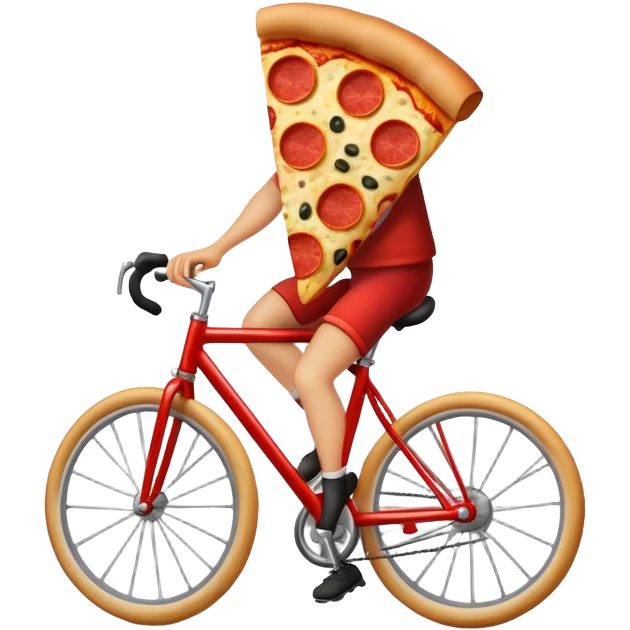 Pizza riding a bike emoji