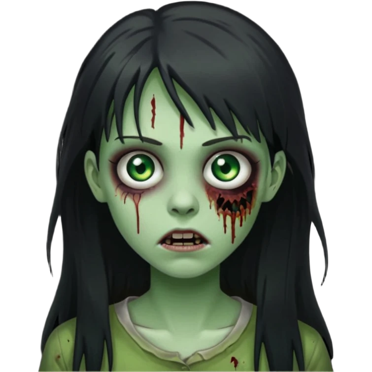 girl zombie long hair side bang emoji