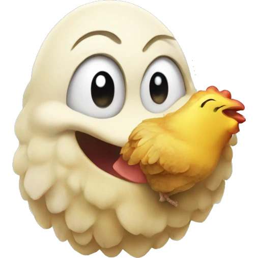 smiley devouring chicken emoji