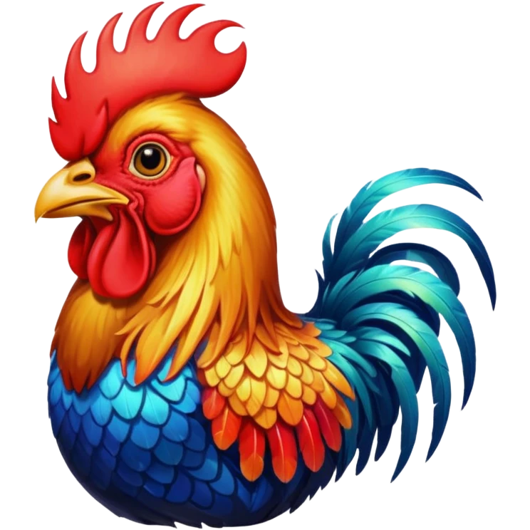 High resolution of A rooster emoji