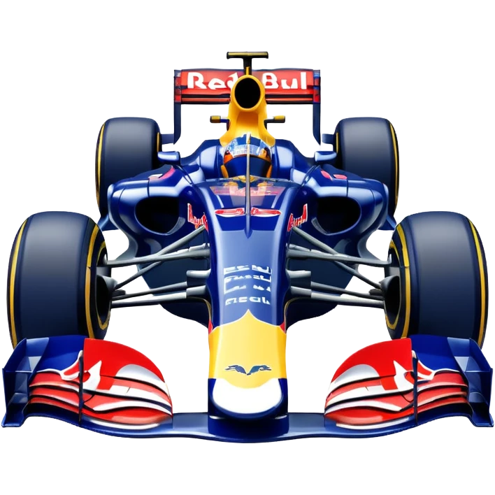 Um carro de fórmula 1 da rede Bull de 2010 de frente  emoji