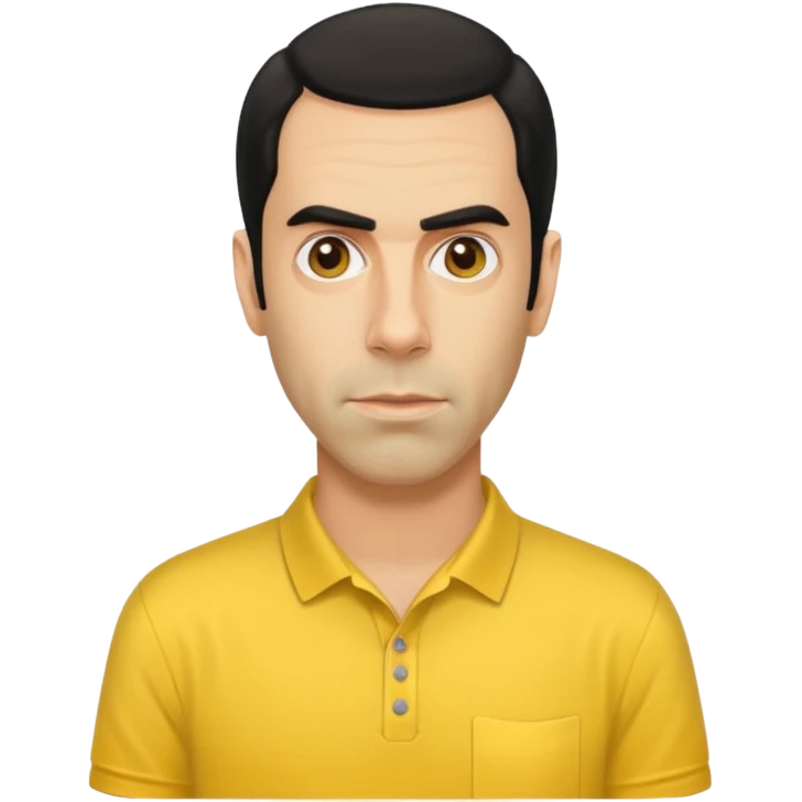 Sacha Baron Cohen with yellow shirt emoji