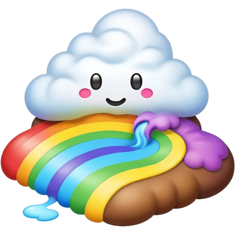 rainbow poop emoji dreamy landscape  emoji