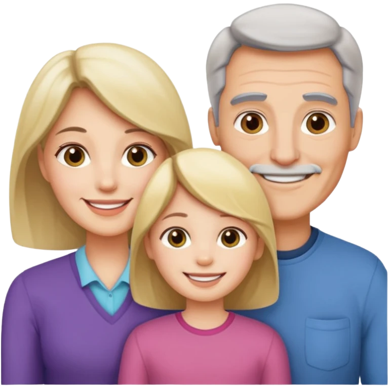 Familia : papá , mamá , hija mayor , hija menor. emoji