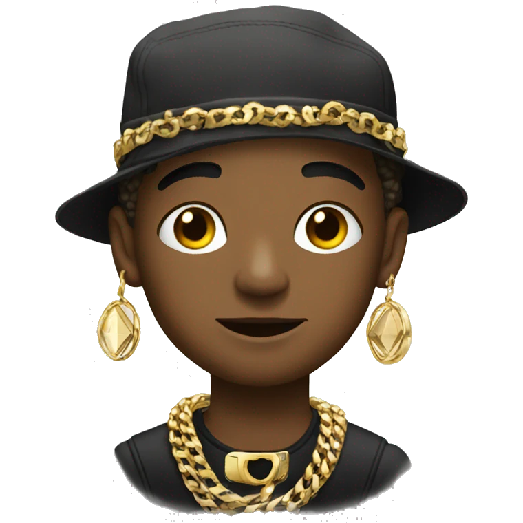 Young hustler with lots of jewelry emoji