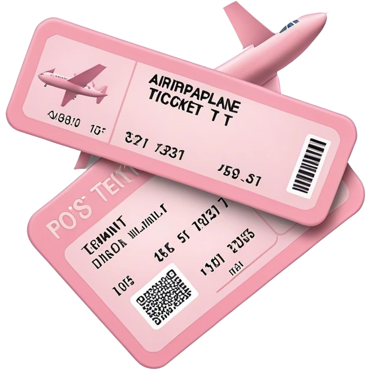 light pink airplane tickets emoji