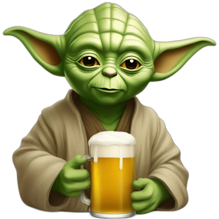 maître yoda bois une biere emoji