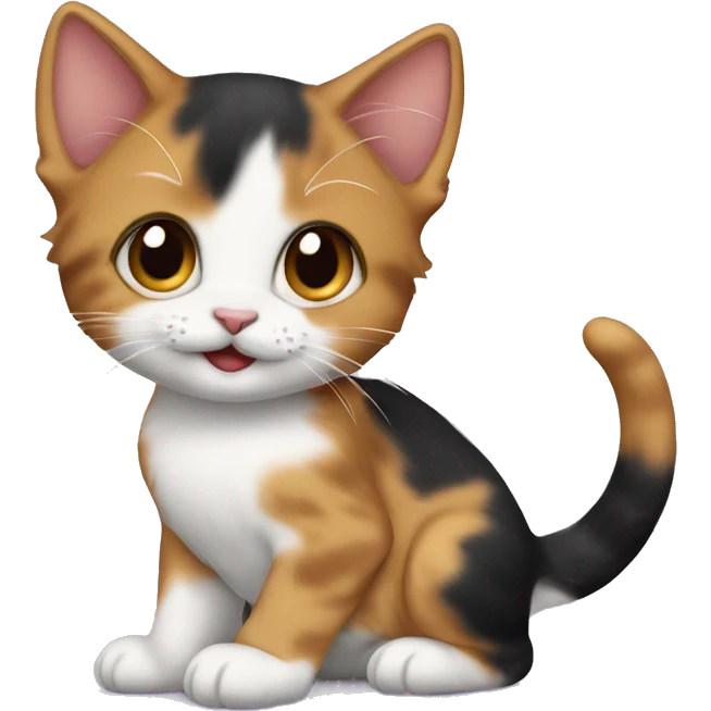 calico kitten playing emoji