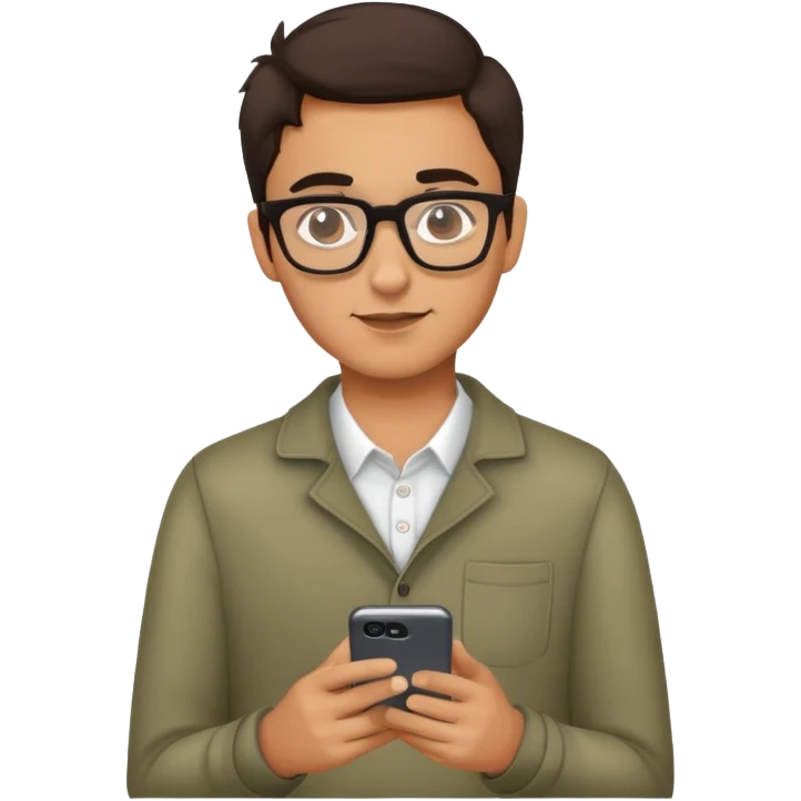 A brunette guy with glasses who is always on his phone emoji