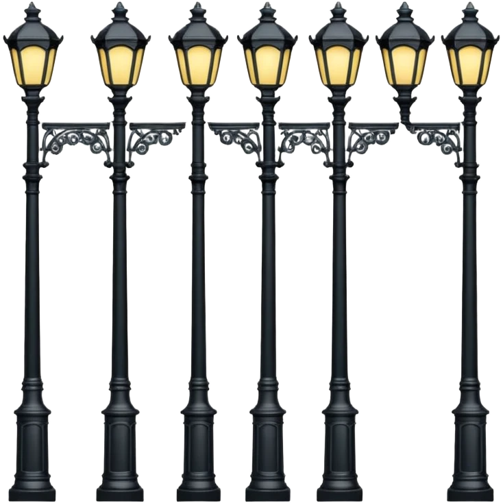 Different classic street lamp posts emoji