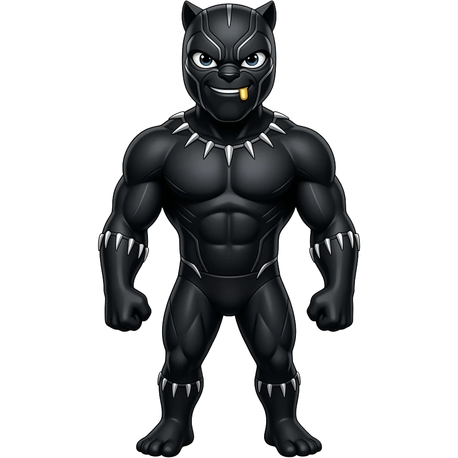 Uma pantera preta com dente de ouro emoji