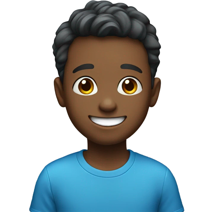 smiling boy in blue shirt emoji