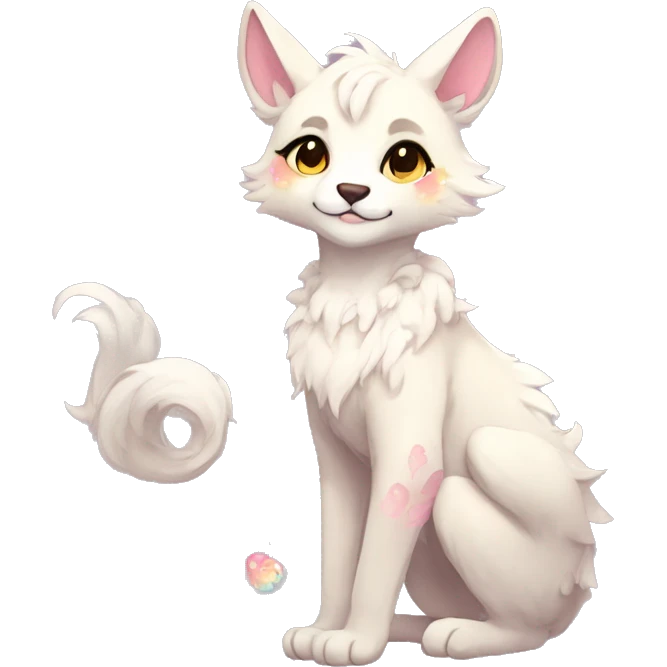 Full body Kawaii bright fantasy ethereal anthro fursona animal emoji