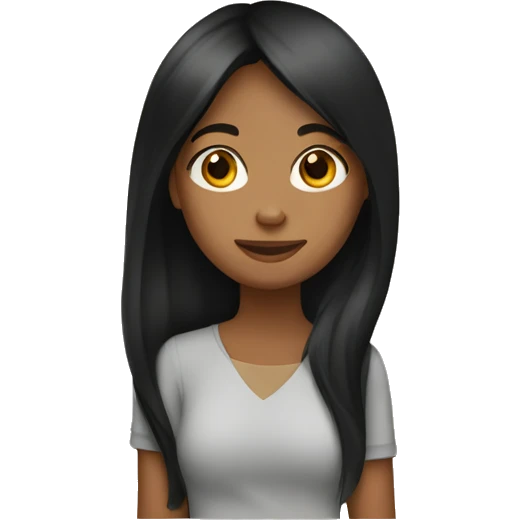 sisters hug, black long hair tan skin emoji