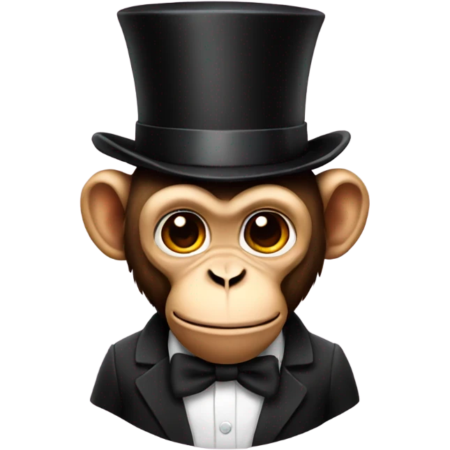 Monkey wearing a top hat emoji