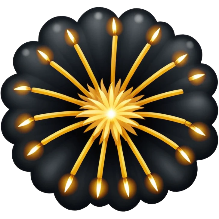 black firework. Basic outline emoji