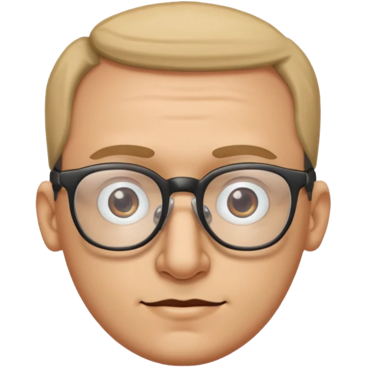 Emoli hombre con lentes mucha frente y nariz grande emoji