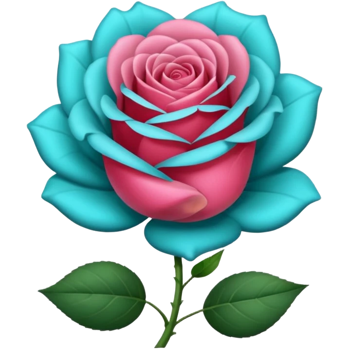 Una rosa de color turquesa emoji
