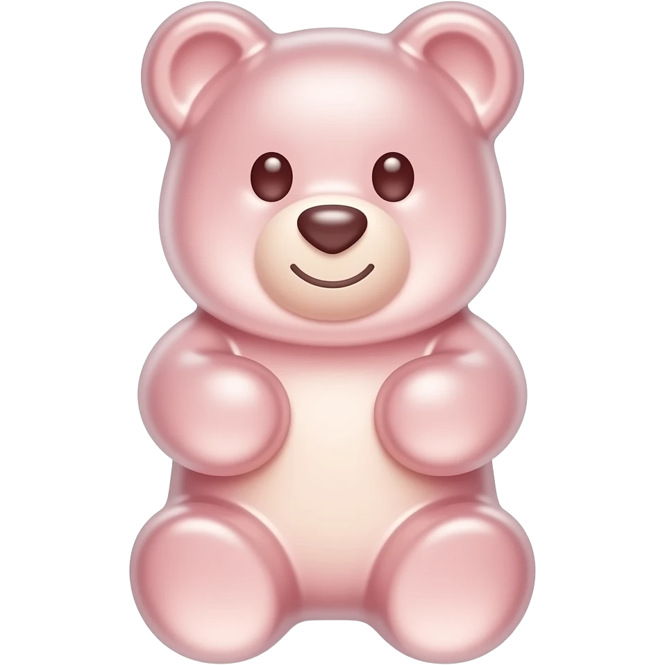 pastel light  clear realistic gummmy bear emoji