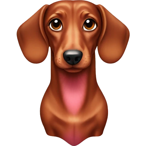 red brown dachshund with pinkish nose emoji
