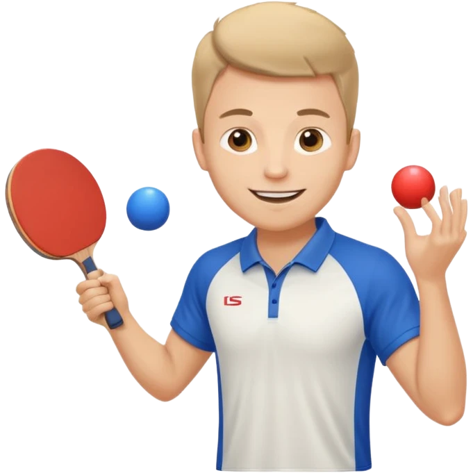 athlette with ping pong rocket emoji